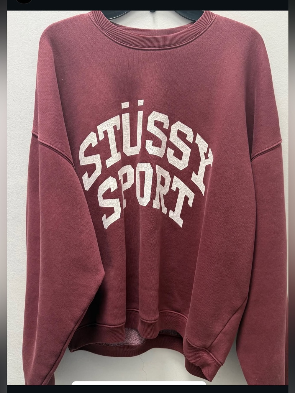 Stussy Men's Crewneck Sweatshirt - Maroon & White